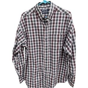 PANHANDLE MENS SLIM BUTTON DOWN BLACK RED WHITE PLAID SHIRT SIZE XL